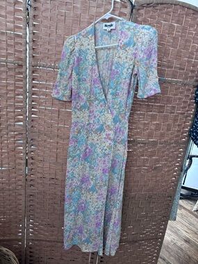 Rouje Gabin Floral Wrap midi Dress pastel